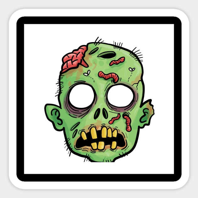 Halloween Face Scary Zombie Skull Skeleton Head Mask Sticker by Dog Safe